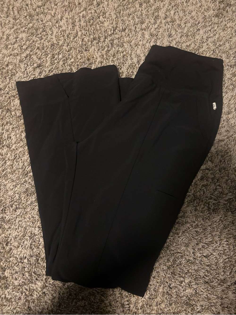 Black flare scrub pants